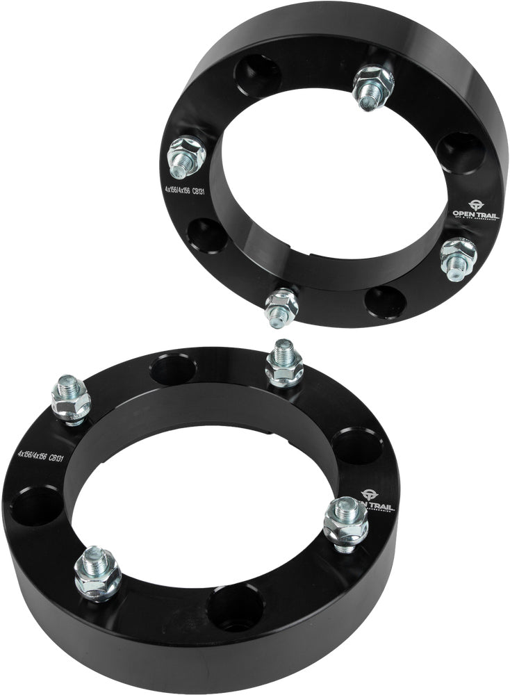 Open Trail 1.5-inch wheel spacer for 4/156 bolt pattern, featuring 10mm x 1.25mm studs, shown with the spacer and studs.
