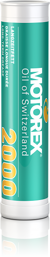 Motorex Grease 2000 in 400g container, industrial lubricant and grease for machinery, displayed in a clean, professional setting.