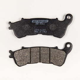 Semi-metallic braking brake pad set by Braking, showing detailed view of the individual brake pads for vehicle braking systems.