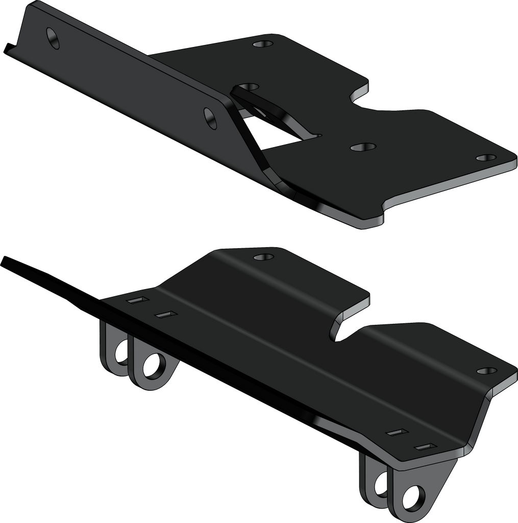 KFI Products UTV plow mount part 10-6675, black metal construction with mounting brackets for easy attachment.