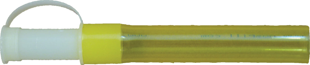 No-Spill 6-inch flexible spout for fuel containers, designed for easy pouring and spill prevention.