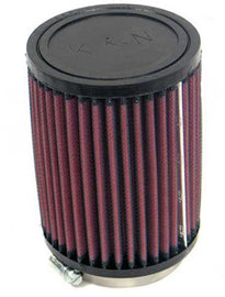 K&N Air Filter 732410 for vehicle engine, showing the cylindrical filter with pleated cotton media and rubber frame.