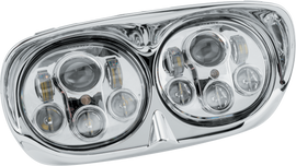 Letric Lighting Co LED headlight with chrome finish for Chrysler 1998-2013 vehicles, designed for enhanced illumination.