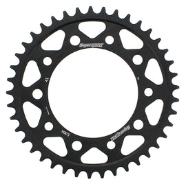 Supersprox steel rear sprocket 41-tooth for Honda/Yamaha off-road motorcycles, black finish, durable off-road motorcycle sprocket