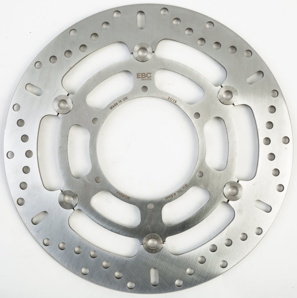 EBC Motorcycle Brakes standard front rotor 155-834X, steel disc with vented design for motorcycle braking performance