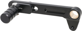 Dynojet Research folding shift lever for 2021 Pan America motorcycle, showcasing its durable metal construction and folding design.