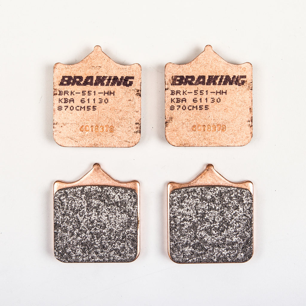 Braking Sintered Sport Brake Pad Set for high-performance braking, branded Braking, shown in a close-up image.