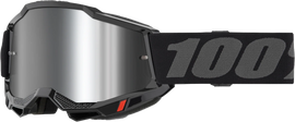 100-PERCENT Accuri 2 Junior goggles with black mirror silver lens, sporty eyewear for active outdoor use.
