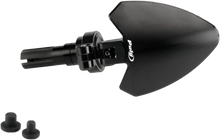 Charger l'image dans la galerie, PUIG handlebar end folding mirror in black, viewed from the left side, showing the compact design and mounting hardware.