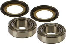Load image into Gallery viewer, All Balls steering bearing and seal kit 22-2021 for motorcycle steering components, includes bearings and seals in a black and silver package.