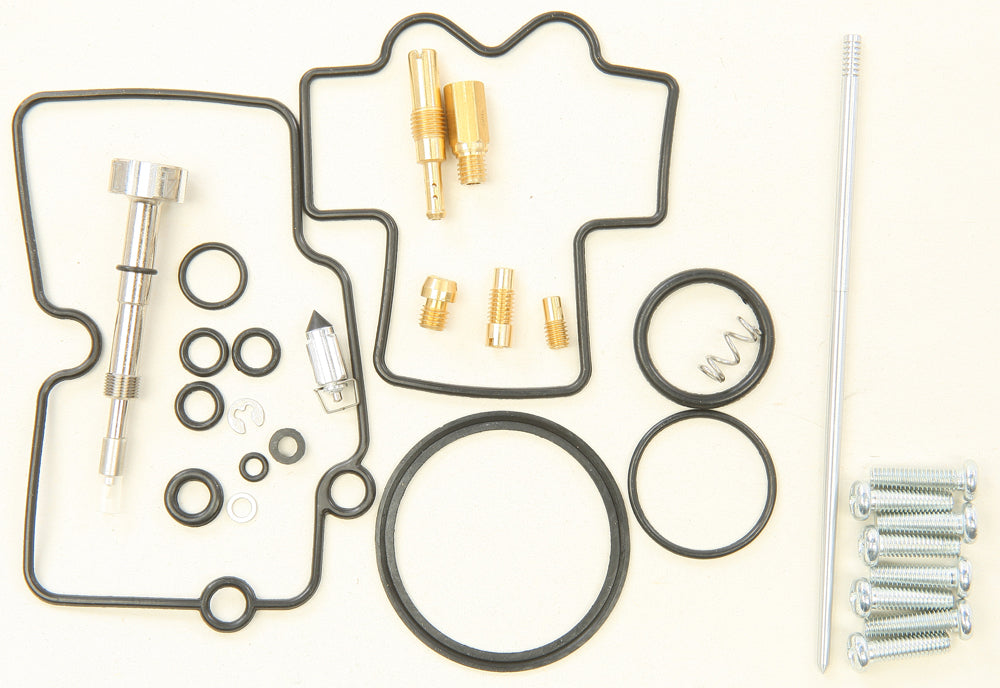 All Balls Bike Carburetor Rebuild Kit 226-1006 with gaskets and components for fuel system maintenance, shown on a white background.