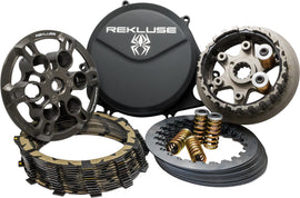 Rekluse Core Manual Torqdrive clutch with metallic plates and hydraulic components, designed for motorcycle performance.