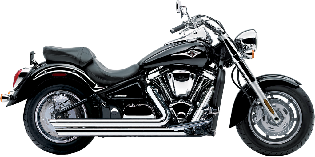 Cobra Speedster Slashdown exhaust for Kawasaki VN2000 2004-2010, black metal motorcycle exhaust system with sleek design