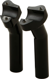 Black HardDrive H-Bar Risers with 5.5-inch pullback for motorcycle handlebars, model 820-1343B.