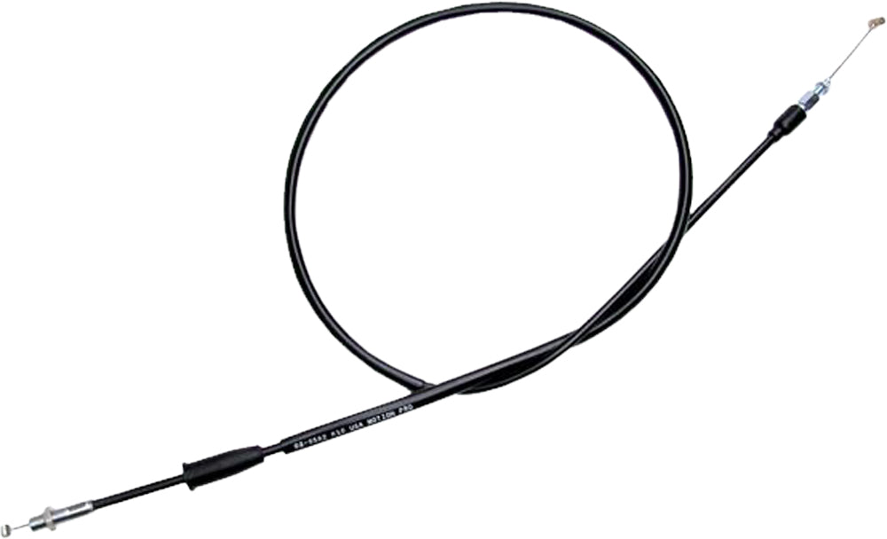 Motion Pro black vinyl throttle cable 70-2582 for motorcycle control lines, showing the cable with black vinyl exterior.
