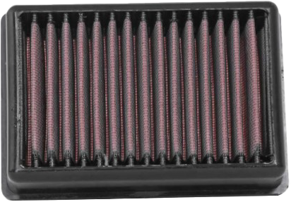 K&N air filter for BMW 711121, high-performance automotive air filter with a black pleated design, suitable for engine filtration.