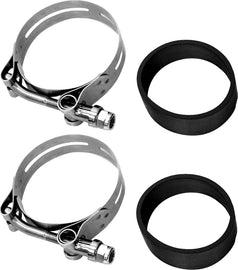 HardDrive stainless steel intake clamp set with band style design, suitable for securing hoses and pipes in automotive applications