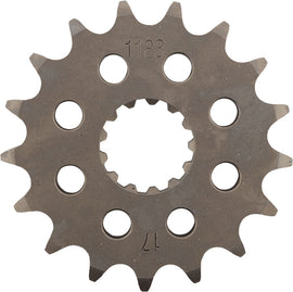 Supersprox steel front chainring sprocket for on-road bikes, 17-tooth, compatible with 525 chains, durable road motorcycle part