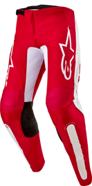 Alpine Star Fluid Lurv Pants in Mars Red and White, size 32, showing the stylish design and color details.