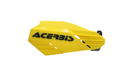 Acerbis Linear Handguard in yellow and black with mounting hardware for motorcycle or dirt bike protection.