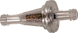 Visu-Filter Slimline fuel filter for intake and carburetor systems, compact design with 3/16-1/4 inch fittings, 20 per card.
