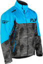 Fly Racing SNX Pro Jacket in blue and black, XL size, featuring lightweight, durable motorcycle gear with adjustable straps.