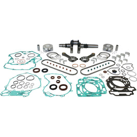 Vertex Oversized Engine Rebuild Kit WR00219 showing engine components and parts laid out for assembly.