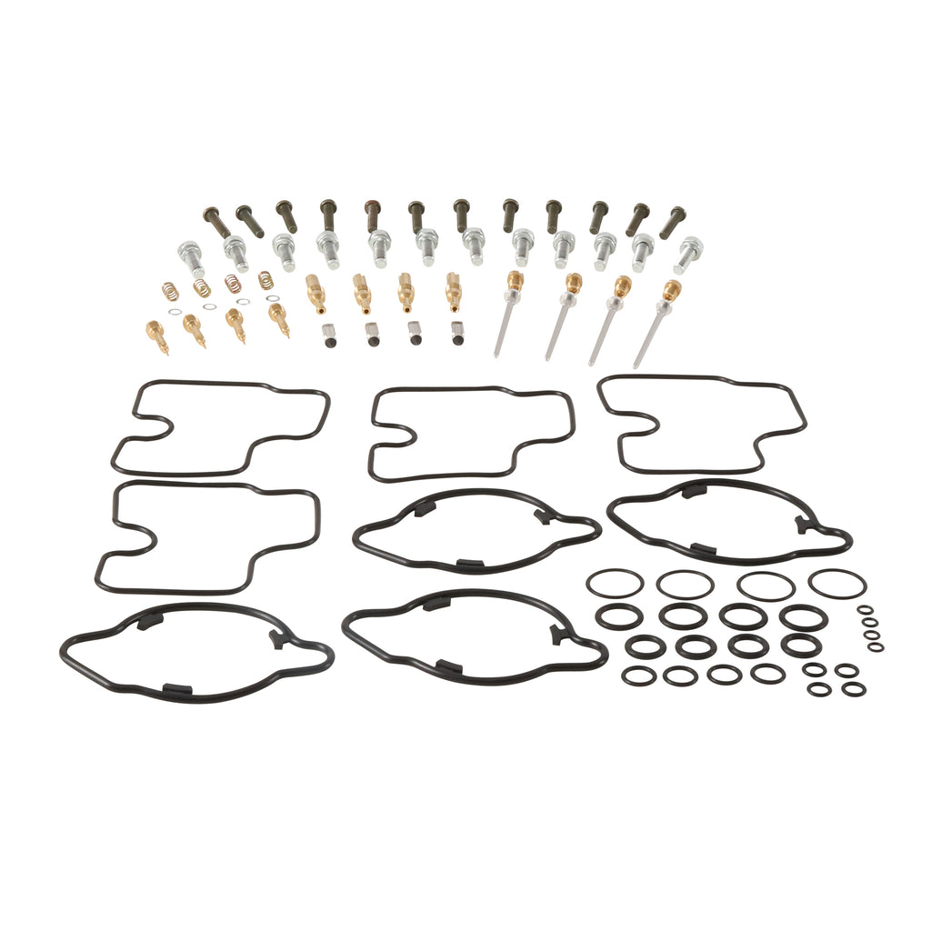 All Balls bike carburetor rebuild kit 226-10139 with gaskets and seals for intake, carburetor, and fuel system repair, close-up view