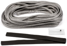 Load image into Gallery viewer, Warn synthetic winch rope for VRX45, Axon45, Axon55 winches, shown coiled with secure hooks and durable synthetic material.