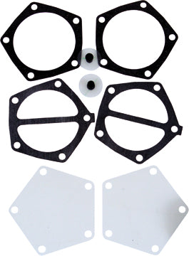 Mikuni Fuel Pump Repair Kit Dual 12-1124 for intake and carburetor fuel system, featuring various replacement parts on a white background.