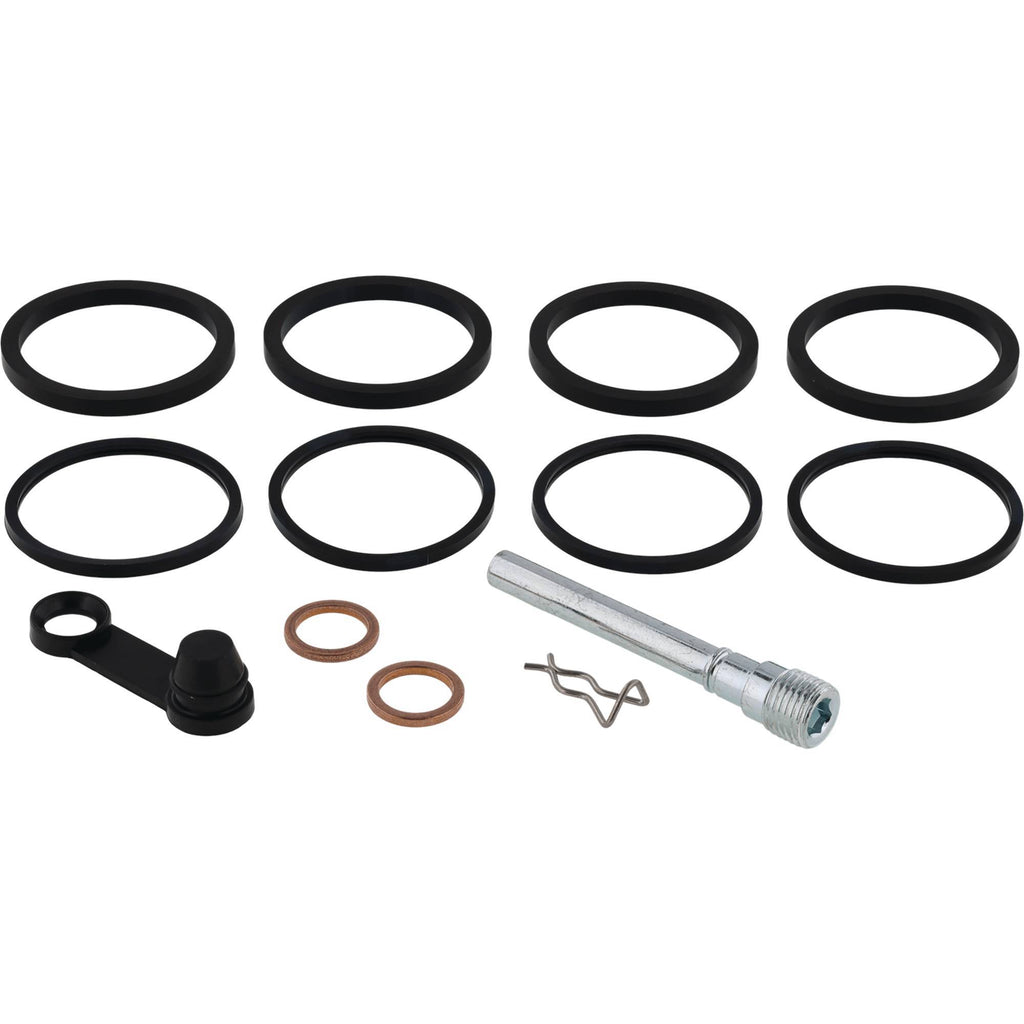 All Balls front caliper rebuild kit for brake system, includes seals and components, shown in detailed image.
