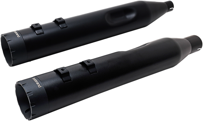 FireBrand Monarch muffler exhaust in matte black for M8 Harley-Davidson touring models 2017-2021, showcasing the sleek design and finish.