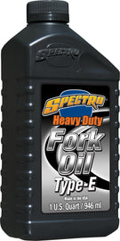 Spectro HD Fork Oil Type-E SAE 20 in a 1-quart container, used for motorcycle suspension fork lubrication and maintenance.