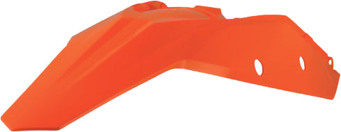 Orange Acerbis rear and side cowling for motorcycle, featuring the brand logo and textured surface design.