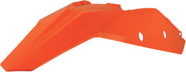 Orange Acerbis rear and side cowling for motorcycle, featuring the brand logo and textured surface design.