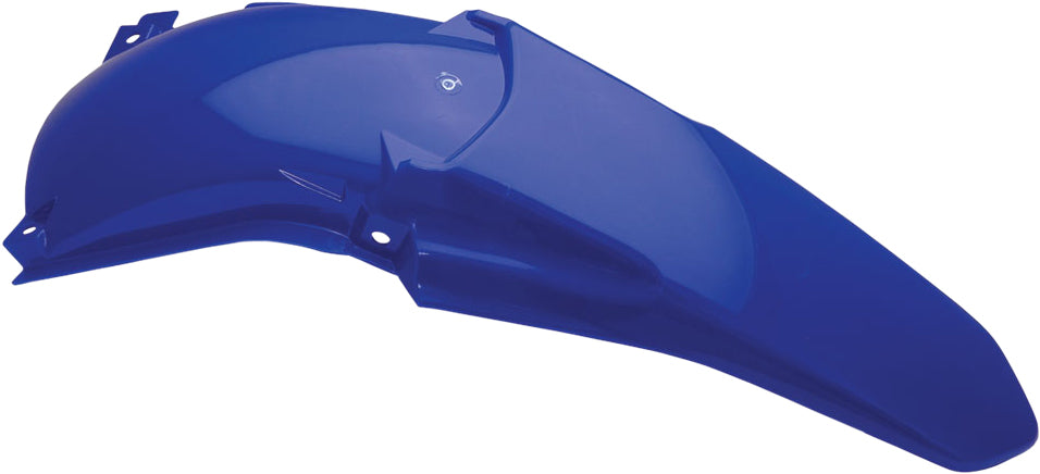 Blue Acerbis rear fender for motorcycles, showing the curved plastic design with mounting points and the Acerbis logo.