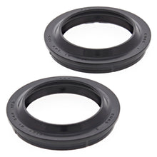 Load image into Gallery viewer, All Balls Fork Dust Seal Kit 22-57115 showing gaskets and seals for motorcycle forks on a workbench