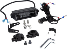 Load image into Gallery viewer, XK Glow Motorcycle Headlight Kit with 7/8" handlebars, illumination system, featuring black and metal components.