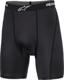 Alpine Star Mx Boxer Padded Black motorcycle protective gear, size medium, with padded design and black fabric.