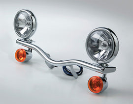 National Cycle light bar spotlight mounted on motorcycle, illuminating the road with bright, focused illumination.