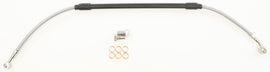 GALFER steel rear brake line for Suzuki motorcycle, durable braided metal brake hose with fittings, designed for reliable braking performance.