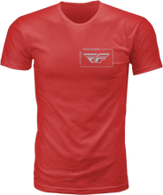 Load image into Gallery viewer, Fly Racing Fly Priorities Tee in red, size small, featuring a casual fit with the Fly Racing logo on the front.