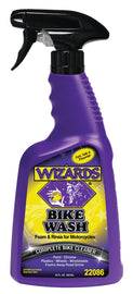 Wizards Products Bike Wash 22oz bottle of cleaning chemicals for bicycles with a clear label and cap.