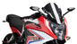 PUIG Racing Carbon Look Windscreen for motorcycle, sleek black windshield with a sporty carbon finish and aerodynamic design.