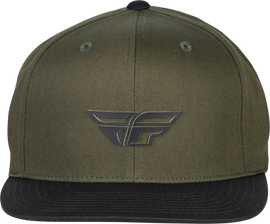 Fly Racing Fly Weekender Hat in Army and Black, casual unstructured cap with adjustable strap and curved brim.