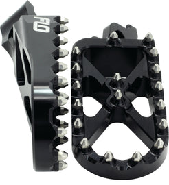 Black Flo Motorsports Adventure/Snow Footpeg with mounting hardware, designed for durable off-road or snowmobile use.