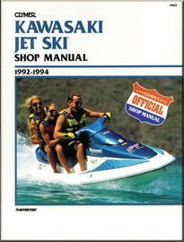 Clymer repair manual for Jetski 27-W802, showing detailed pages and diagrams for maintenance and repairs.