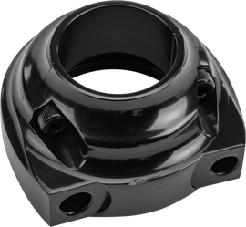 HardDrive black throttle clamp with double cable snap-in style, designed for easy installation and secure fit on motorcycle throttle controls.