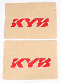 DCOR upper fork decal with Kyb red graphics for motorcycle forks, featuring bold red and black design details.