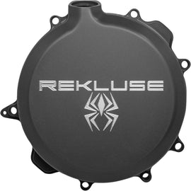 Rekluse Torqdrive clutch cover for Kawasaki KX450F motorcycle, durable black clutch cover with Rekluse branding visible.